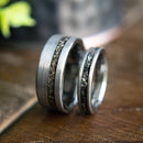 Han & Leia- Couples Meteorite Tungsten His Hers Wedding Rings | Madera Bands