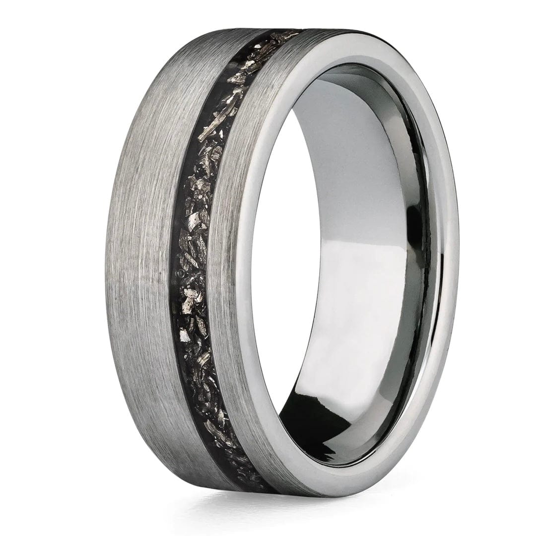 Men's Silver Tungsten Wedding Bands The Han Madera Bands