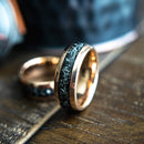 The Romeo- Meteorite & Rose Gold Tungsten Men's Wedding Ring | Madera Bands