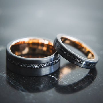 Matching Wedding Bands in Rose Gold The Jack Rose His and
