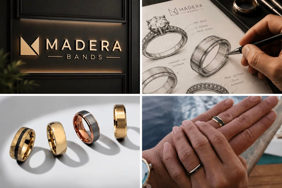 Men's Silver Tungsten Wedding Bands | The Han | Madera Bands