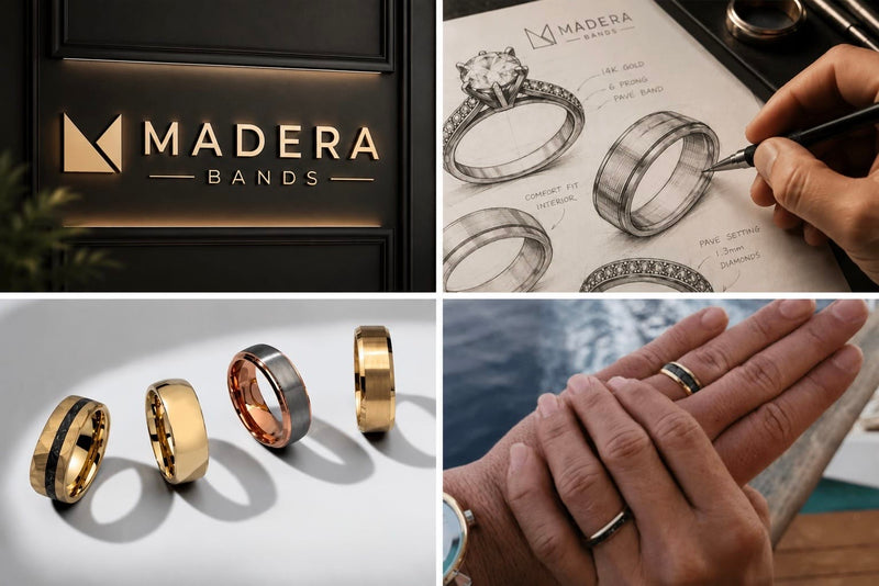 Men's Silver Tungsten Wedding Bands | The Han | Madera Bands