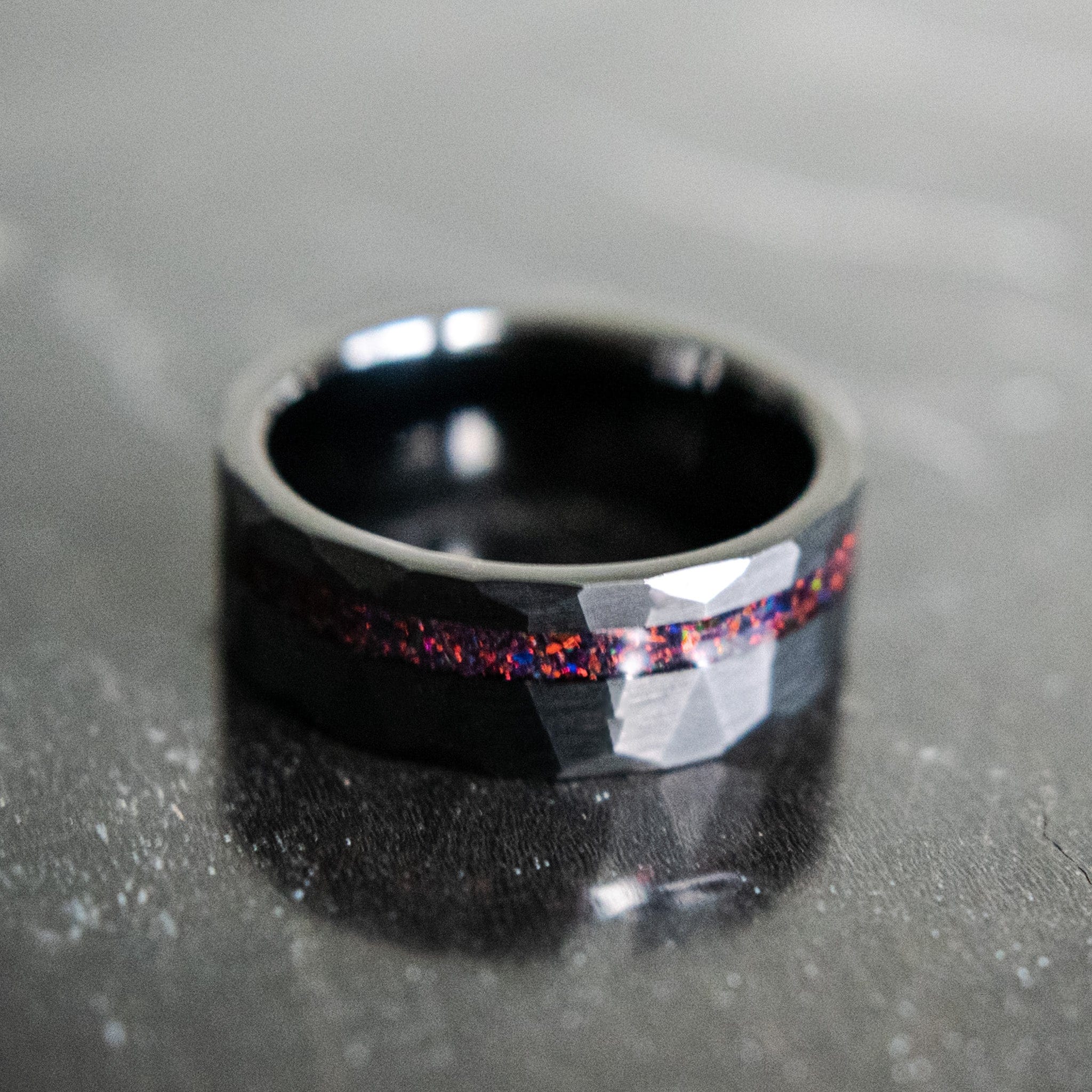 The Gambit- Black Tungsten Men's Wedding Band | Madera Bands