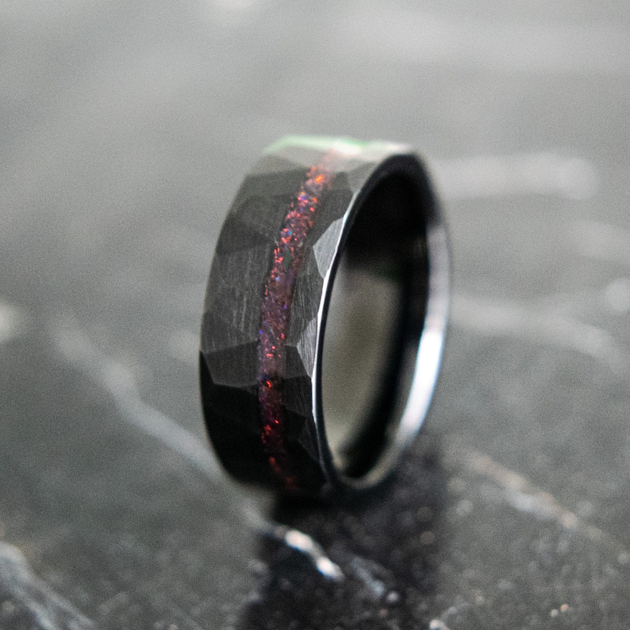 The Gambit- Black Tungsten Men's Wedding Band | Madera Bands