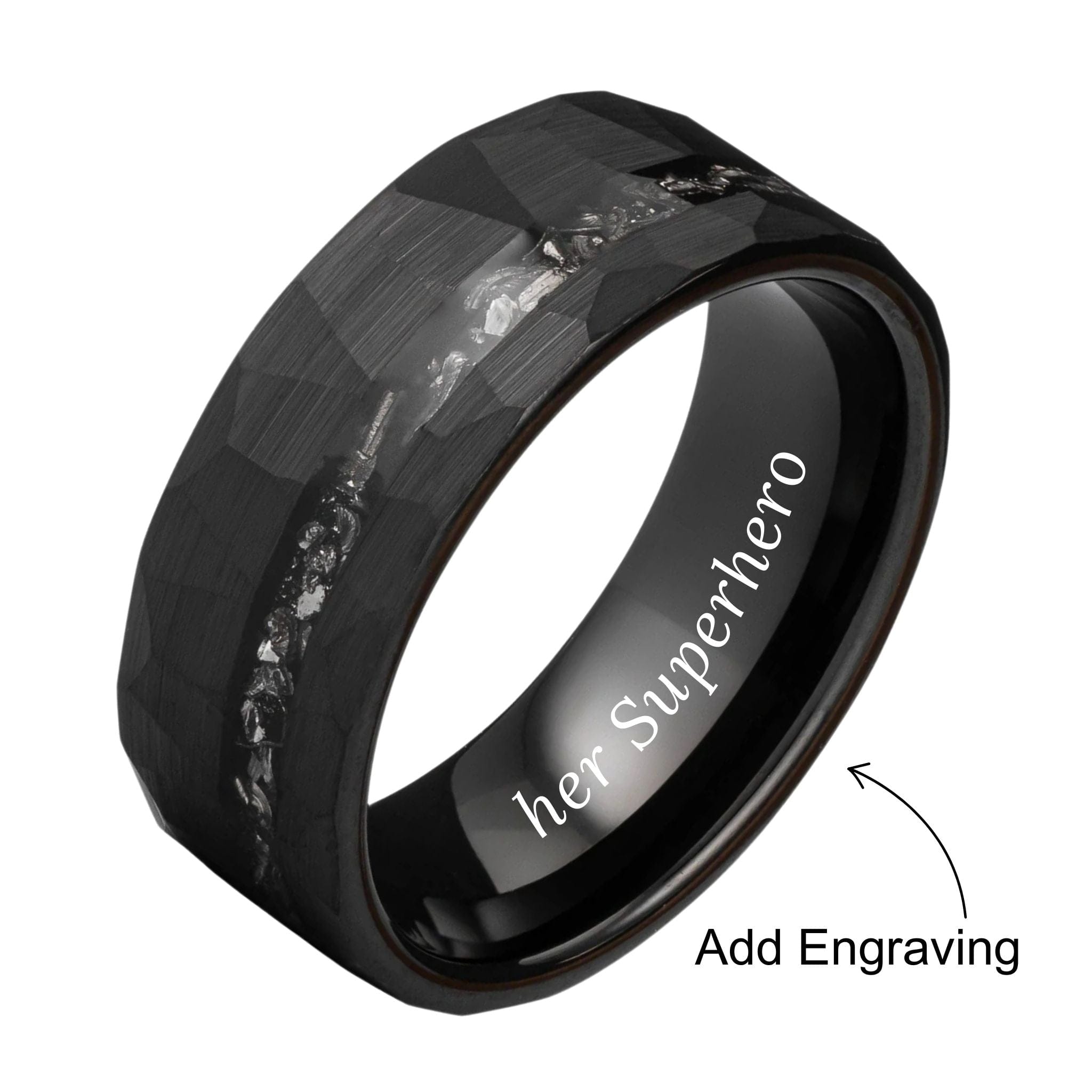 The Kent- Black Tungsten Meteorite Men's Wedding Ring | Madera Bands
