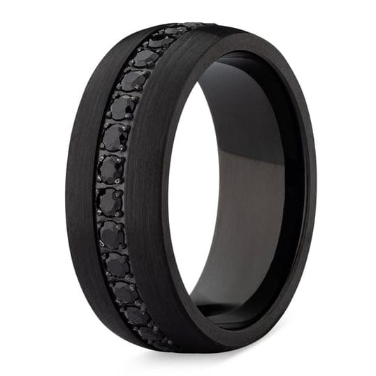 Black Tungsten Men's Wedding Band | The Black Panther | Madera Bands
