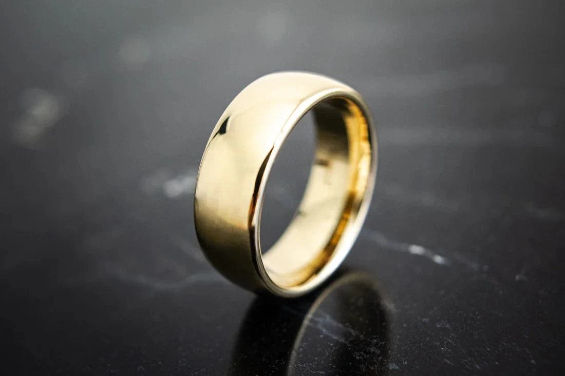 The Classic Gold- 14k Gold Tungsten Men's Wedding Band | Madera Bands