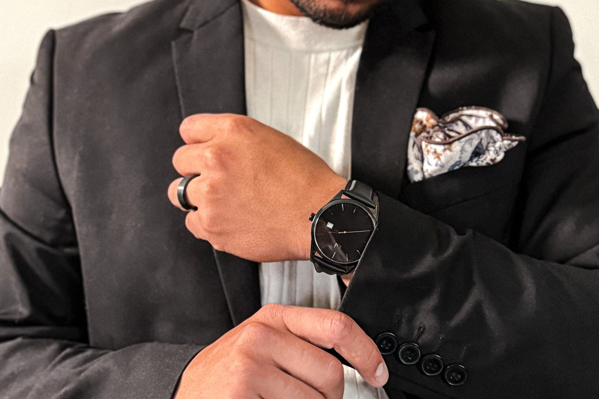 Black Leather Men's Watch | The Onyx | Shop Madera Bands
