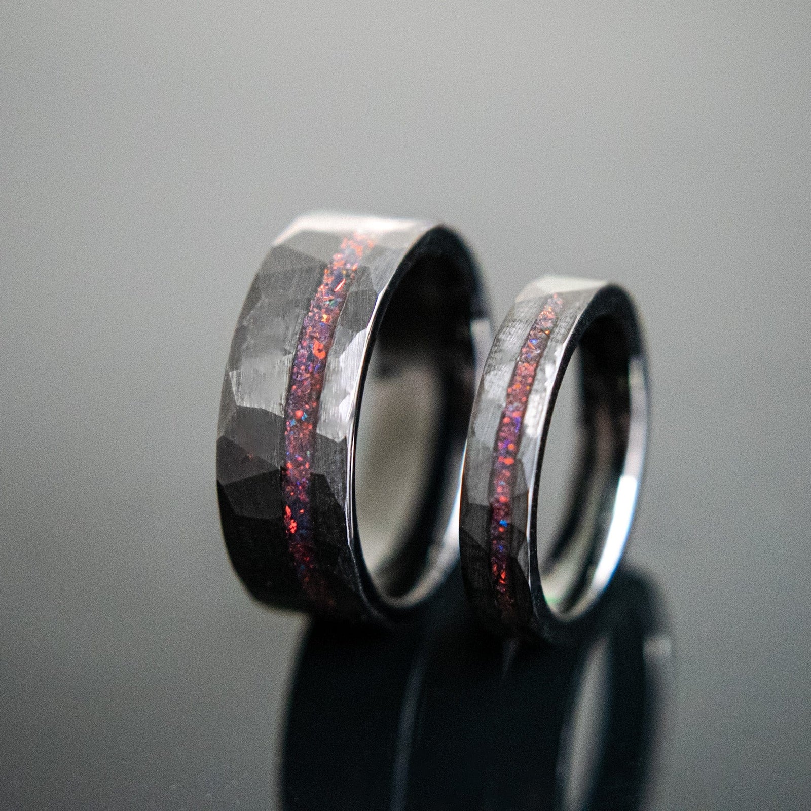 Black and Red Wedding Rings | Rogue & Gambit | Madera Bands