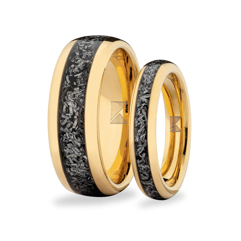 Gold Meteorite Ring | Gold Romeo & Juliet | Madera Bands
