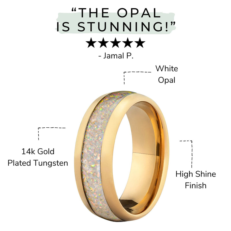 gold opal men’s ring illustration and specs