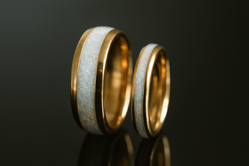 matching his and hers opal rings