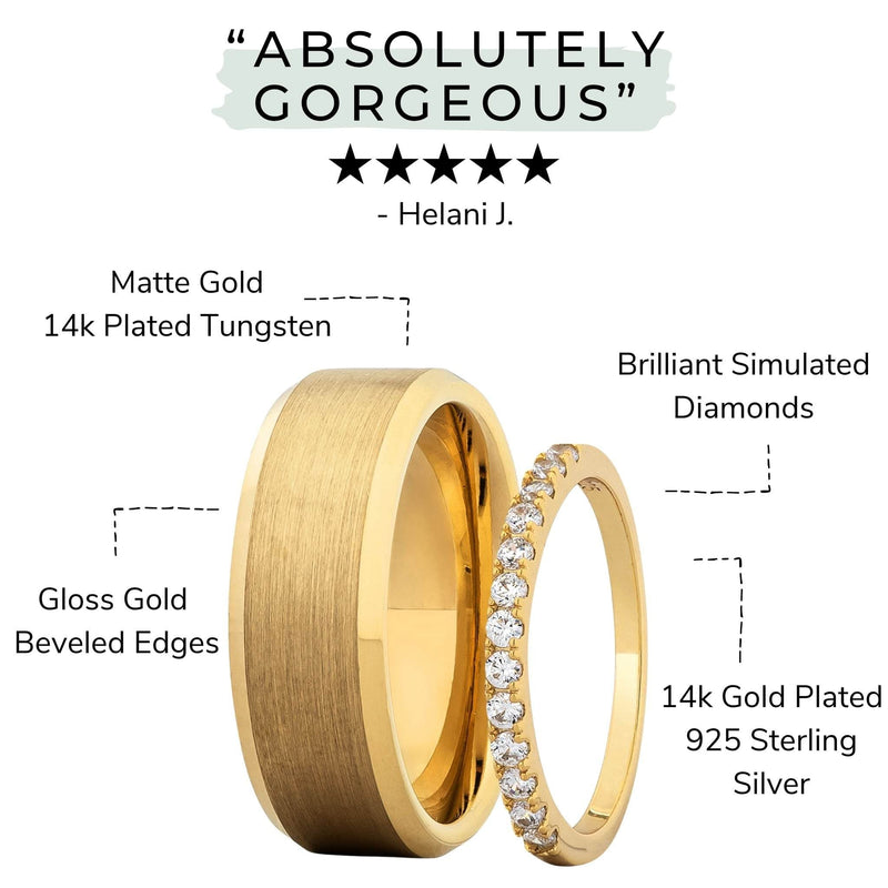 his and hers yellow gold wedding rings