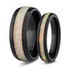 The Beast & Beauty 2.0 matching opal wedding bands