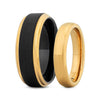 matching yellow gold wedding band set