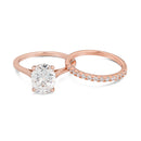 rose gold bridal ring set