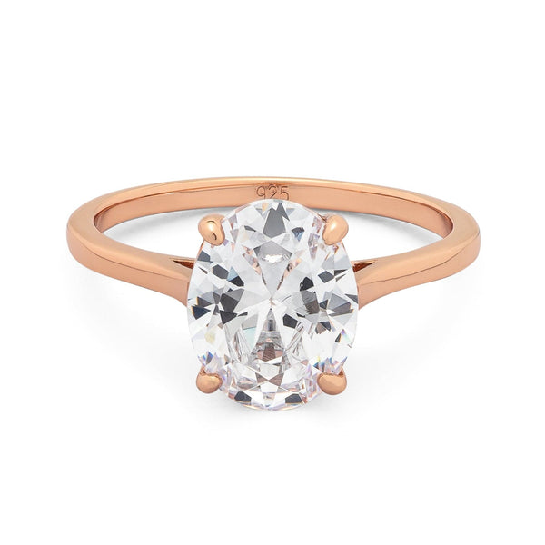 The Bella Rose gold oval engagement ring 