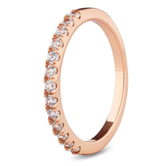 The Emma Rose gold simulated diamond wedding band 