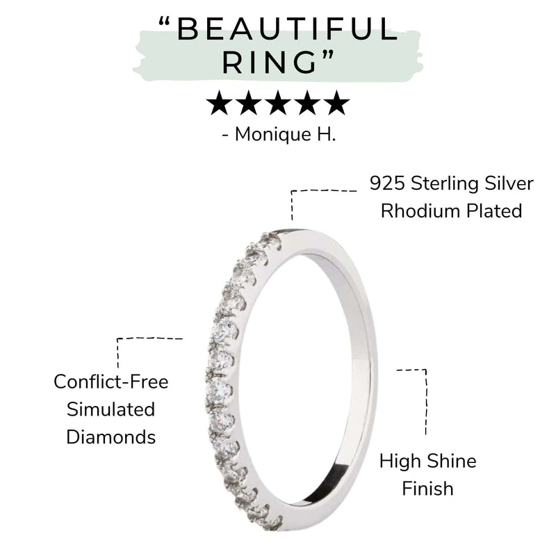 the specs of the sterling silver pave ring