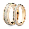 The Beast & Beauty- Opal Rose Gold Couple's His & Hers Wedding Rings | Madera Bands