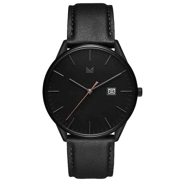 chinese dress ladies Black Leather Men's Watch | The Onyx
