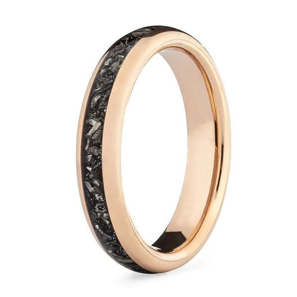 The Juliet- Meteorite Rose Gold Tungsten Women's Wedding Ring | Madera Bands