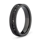 The Lois- Meteorite Black Tungsten Women's Wedding Ring | Madera Bands