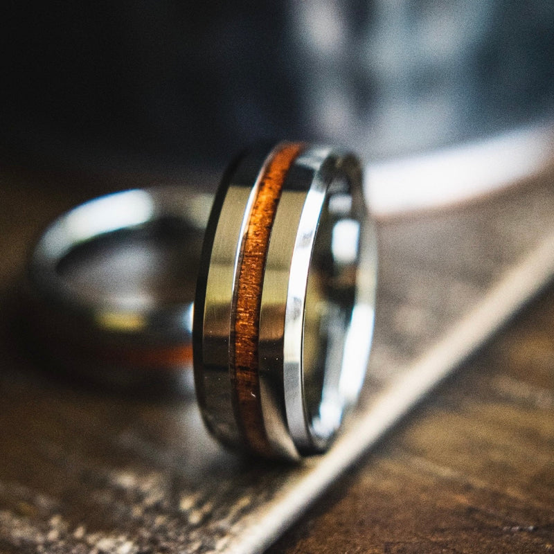 The Noah- Tungsten Men's Wedding Rings | Mens Wood Wedding Ring | Madera Bands