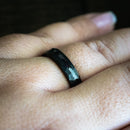 The Rogue- Opal Black Tungsten Women's Wedding Ring | Madera Bands