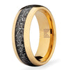 The Romeo- Meteorite Yellow Gold Tungsten Men's Wedding Ring | Madera Bands