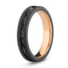 The Rose- Meteorite Black Tungsten Women's Wedding Band | Madera Bands