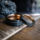 The Rose- Meteorite Black Tungsten Women's Wedding Band | Madera Bands