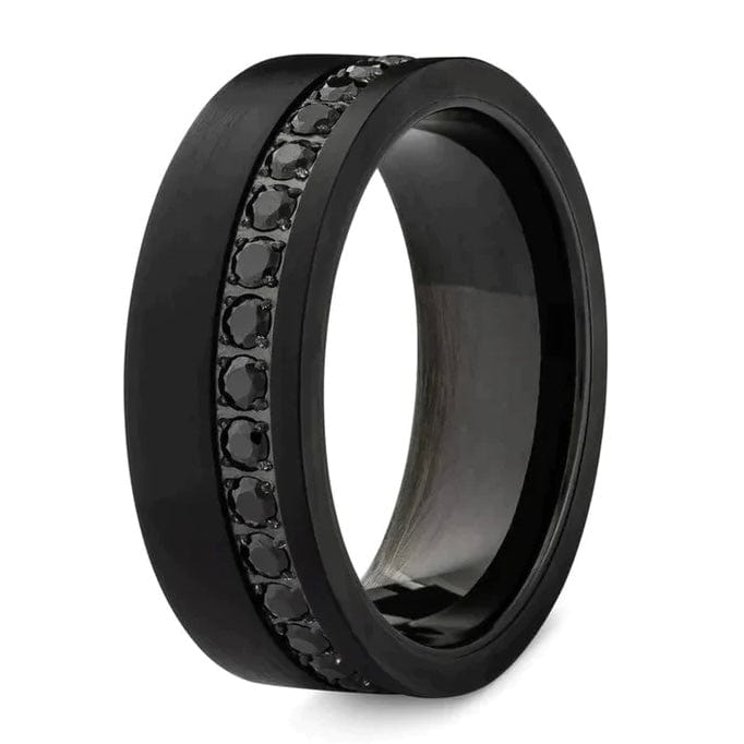 The Stealth- Tungsten Black Sapphire Diamond Men's Wedding Ring | Madera Bands