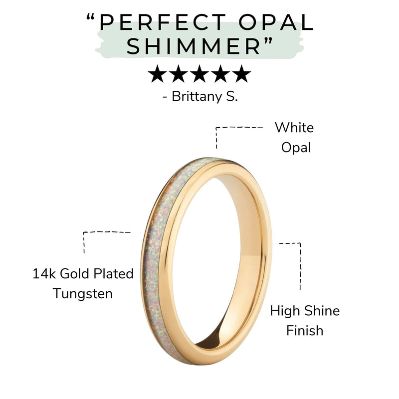 a tungsten yellow gold opal ring materials illustration 