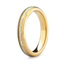 a tungsten yellow gold opal ring