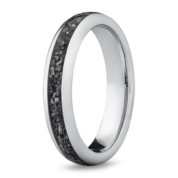 The Juliet White Gold meteorite ring