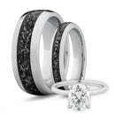 White gold trio wedding ring set
