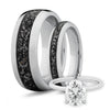 White gold trio wedding ring set