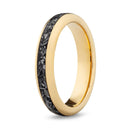 women's gold and meteorite wedding band