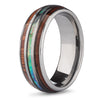 The fisherman abalone wood mens wedding ring band madera bands