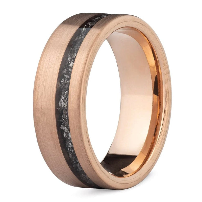 Meteorite Men's Wedding Rings |Tungsten Men's Wedding Rings | Rose Gold Men’s Wedding Rings | Madera Bands