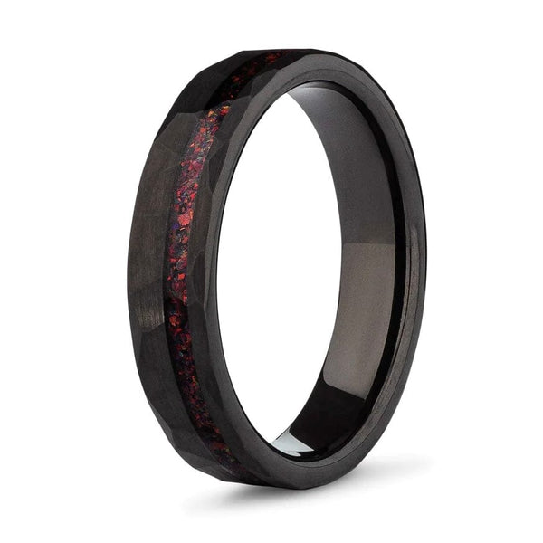 Meteorite Wedding Band & Black Tungsten Men's Wedding Ring | Madera Bands