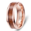 The Aiden- Rose Gold Tungsten & Whiskey Wood Men's Wedding Ring | Madera Bands