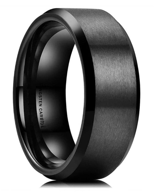 The Alpha- Black Tungsten Men’s Wedding Ring | Madera Bands 