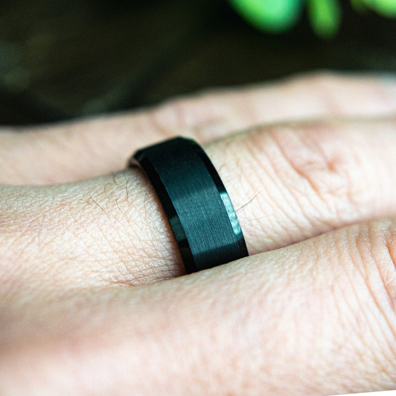 The Alpha- Black Tungsten Men’s Wedding Ring | Madera Bands 