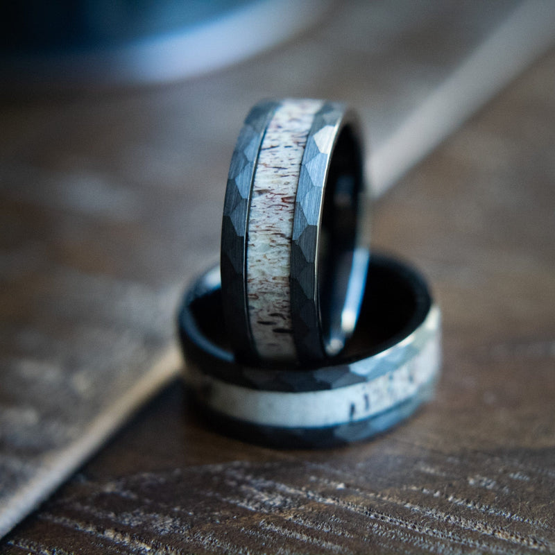The Antler- Tungsten & Deer Antler Men's Wedding Ring | Madera Bands