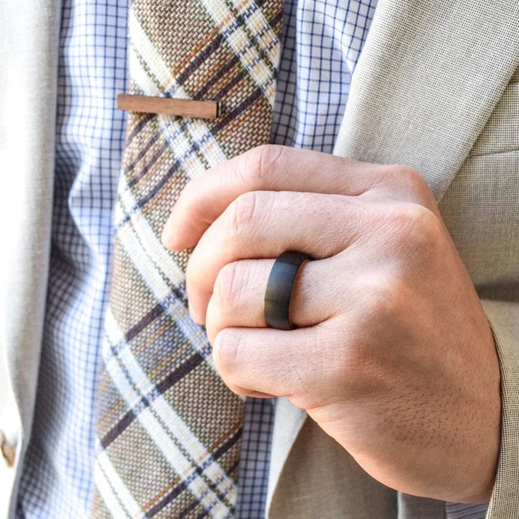The Bourbon- Tungsten & Whiskey Wood Men’s Wedding Ring | Madera Bands