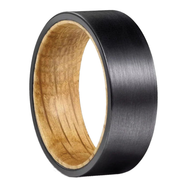 The Bourbon- Tungsten & Whiskey Wood Men’s Wedding Ring | Madera Bands
