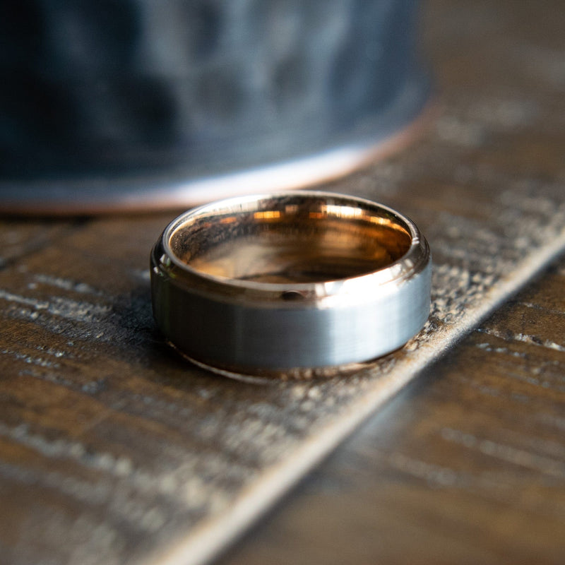The Graysen- Tungsten Rose Gold Men’s Wedding Ring | Madera Bands