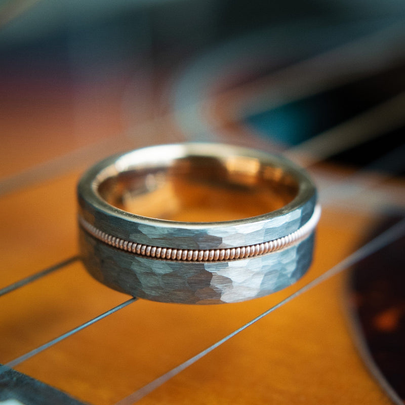 The Guitarist- Tungsten Guitar String Men’s Ring | Madera Bands
